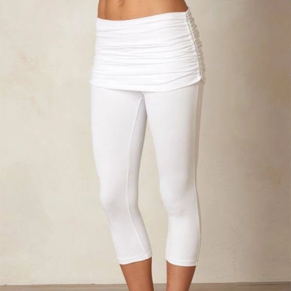 prAna Cassidy Capri w/ Attached Skirt in White Small NWT